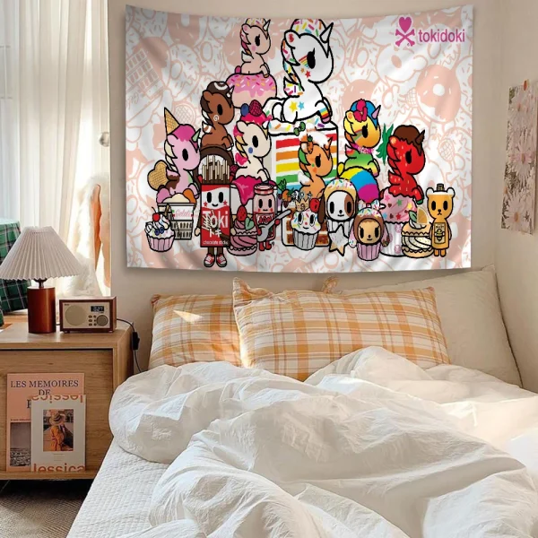 Japan Tokidoki Colorful Tapestry Wall Hanging Cheap Hippie Wall Hanging Bohemian Wall Tapestries Mandala Wall Hanging Sheets 4