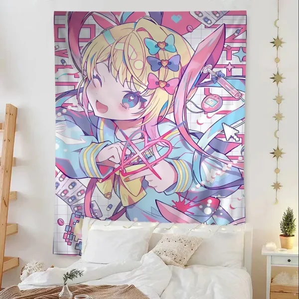 Needy Girl Streamer Overload Colorful Tapestry Wall Hanging Hippie Bohemian Wall Art Home Decoration Divination Decor 2