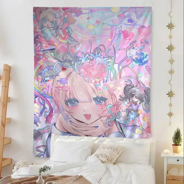 Needy Girl Streamer Overload Colorful Tapestry Wall Hanging Hippie Bohemian Wall Art Home Decoration Divination Decor 3