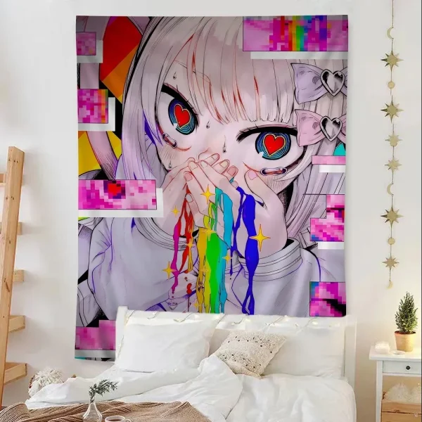 Needy Girl Streamer Overload Colorful Tapestry Wall Hanging Hippie Bohemian Wall Art Home Decoration Divination Decor 4