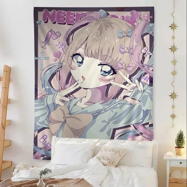 Needy Girl Streamer Overload Colorful Tapestry Wall Hanging Hippie Bohemian Wall Art Home Decoration Divination Decor 6