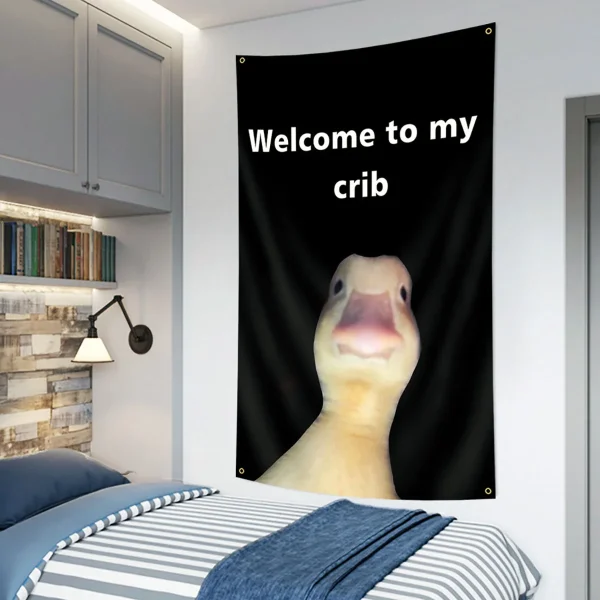 Welcome to My Crib Flag 2x3 Feet Funny Flags with 4 Shiny Brass Grommets for Tapestry Dorm Room Home College Decor 3