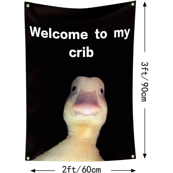 Welcome to My Crib Flag 2x3 Feet Funny Flags with 4 Shiny Brass Grommets for Tapestry Dorm Room Home College Decor 6