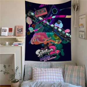 Game Splatoon 3 Printed Large Wall Tapestry Art Science Fiction Room Home Decor Decor Blanket 1
