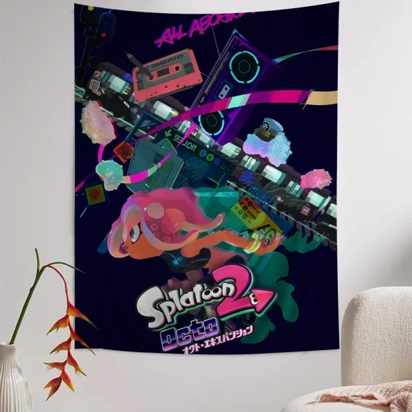 Game Splatoon 3 Printed Large Wall Tapestry Art Science Fiction Room Home Decor Decor Blanket 5