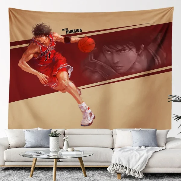 Japanese Anime Characters Wall Tapestry, Aesthetic Room Decor, Hippie Basketball, Large Fabric, Bedroom, Home Decoration 4