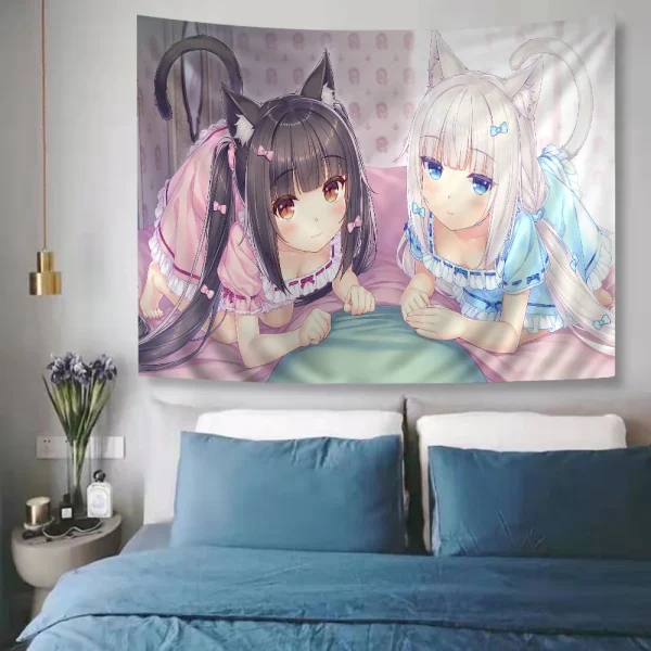NEKOPARA Anime Hanging Bohemian Tapestry Cheap Hippie Wall Hanging Bohemian Wall Tapestries Mandala Wall Hanging Home Decor 1