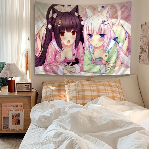 NEKOPARA Anime Hanging Bohemian Tapestry Cheap Hippie Wall Hanging Bohemian Wall Tapestries Mandala Wall Hanging Home Decor 3