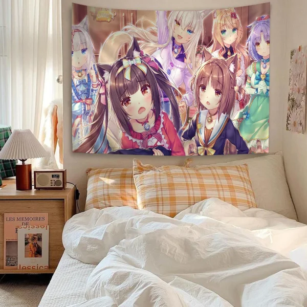 NEKOPARA Anime Hanging Bohemian Tapestry Cheap Hippie Wall Hanging Bohemian Wall Tapestries Mandala Wall Hanging Home Decor 4