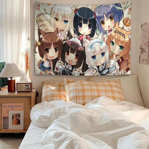 NEKOPARA Anime Hanging Bohemian Tapestry Cheap Hippie Wall Hanging Bohemian Wall Tapestries Mandala Wall Hanging Home Decor 5