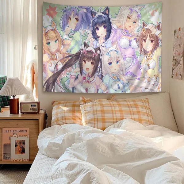 NEKOPARA Anime Hanging Bohemian Tapestry Cheap Hippie Wall Hanging Bohemian Wall Tapestries Mandala Wall Hanging Home Decor 6