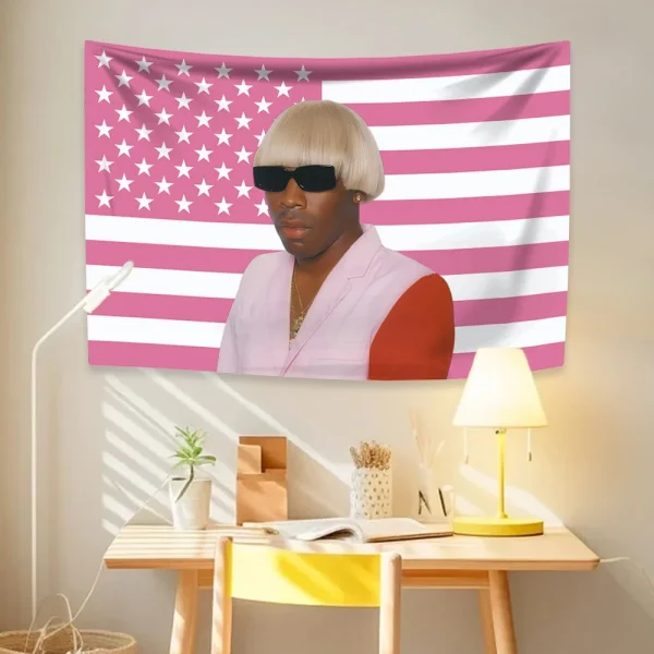 Tylers American Flag The Creator Tapestry Rapper Singer HomeDecor Wall Hanging Living Room Bedroom Aesthetic Decor Multiple Size 2