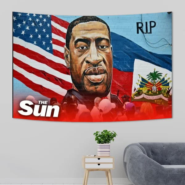 1pc George Floyd Graphic tapestry Cover Trendy Retro Art Room Decor Aesthetic Bohemian Decor Tapestry Wall Hanging Tapestry 1