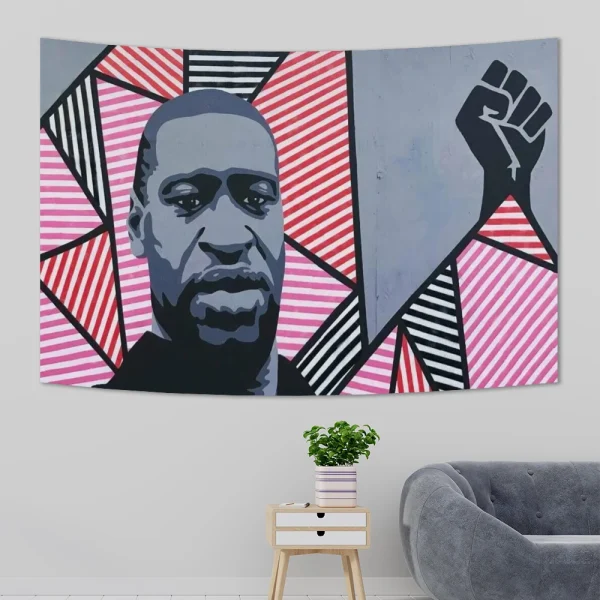 1pc George Floyd Graphic tapestry Cover Trendy Retro Art Room Decor Aesthetic Bohemian Decor Tapestry Wall Hanging Tapestry 4