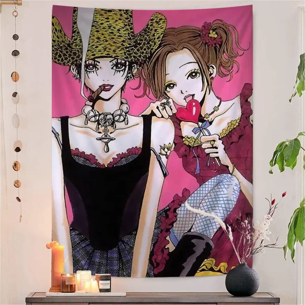 Japan Anime NANA Anime Tapestry Hippie Flower Wall Carpets Dorm Decor Cheap Hippie Wall Hanging 1
