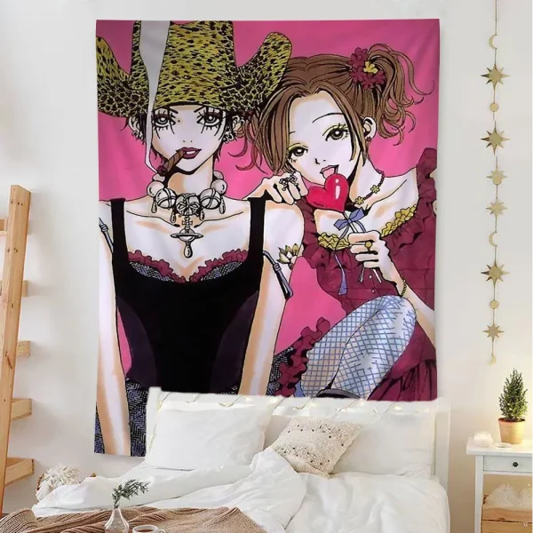 Japan Anime NANA Anime Tapestry Hippie Flower Wall Carpets Dorm Decor Cheap Hippie Wall Hanging 3