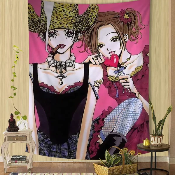 Japan Anime NANA Anime Tapestry Hippie Flower Wall Carpets Dorm Decor Cheap Hippie Wall Hanging 5
