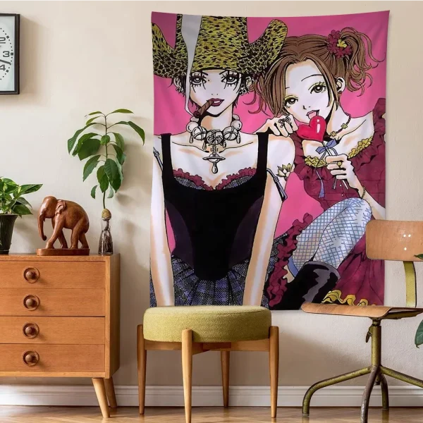 Japan Anime NANA Anime Tapestry Hippie Flower Wall Carpets Dorm Decor Cheap Hippie Wall Hanging 6