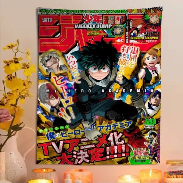 My Hero Academia Printed Large Wall Tapestry Hanging Tarot Hippie Wall Rugs Dorm Cheap Hippie Wall Hanging 2