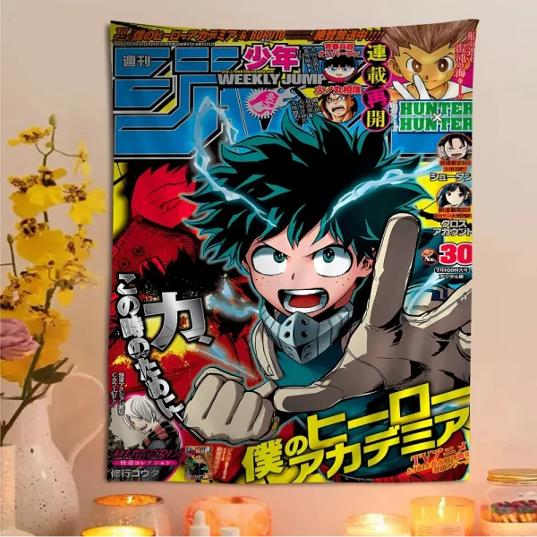 My Hero Academia Printed Large Wall Tapestry Hanging Tarot Hippie Wall Rugs Dorm Cheap Hippie Wall Hanging 3