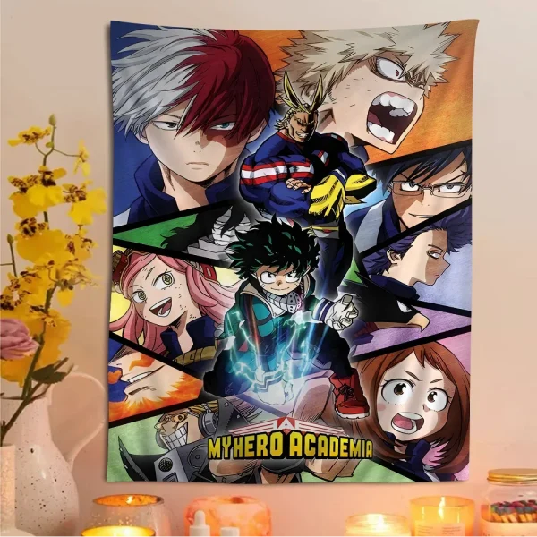 My Hero Academia Printed Large Wall Tapestry Hanging Tarot Hippie Wall Rugs Dorm Cheap Hippie Wall Hanging 5