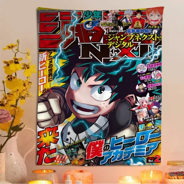 My Hero Academia Printed Large Wall Tapestry Hanging Tarot Hippie Wall Rugs Dorm Cheap Hippie Wall Hanging 6