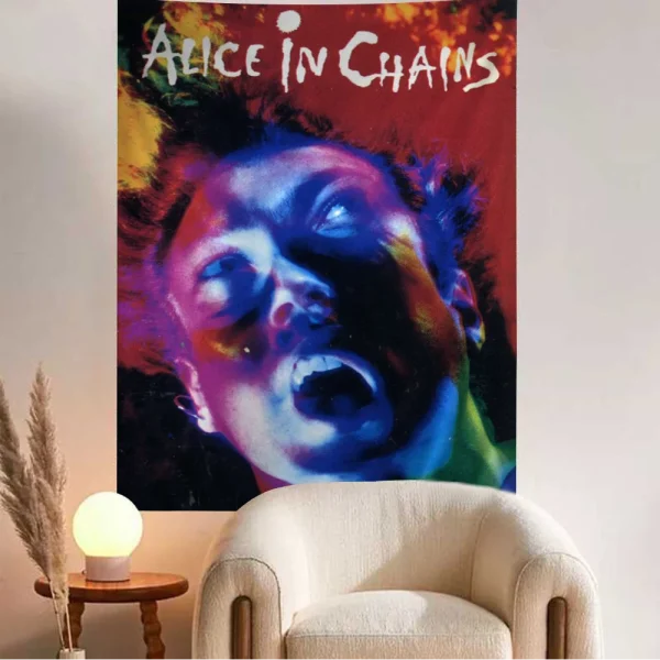 Retro Music Alice In Chains Anime Tapestry for Living Room Home Dorm Decor Home Decor 3