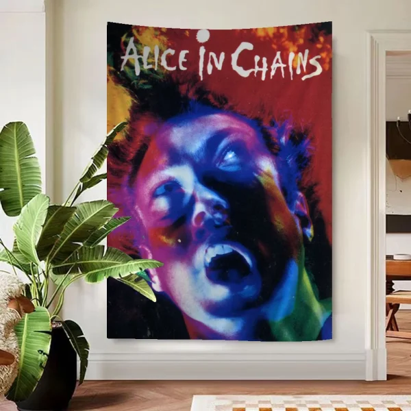 Retro Music Alice In Chains Anime Tapestry for Living Room Home Dorm Decor Home Decor 5