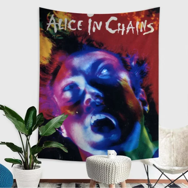 Retro Music Alice In Chains Anime Tapestry for Living Room Home Dorm Decor Home Decor 6