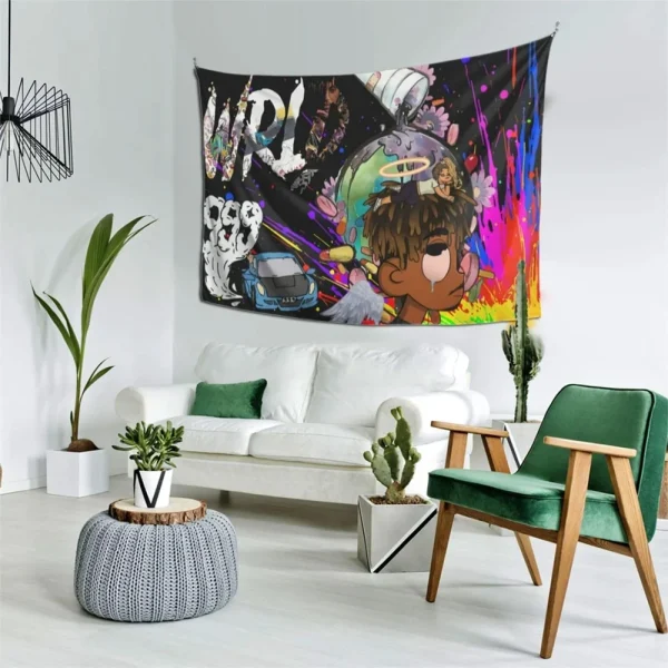 2025 Hot Selling Rapper Tapestry Juice Wrld Singer Tapestry Rapper Poster Wall Hanging Art Decor for Living Room Bedroom Dorm 2