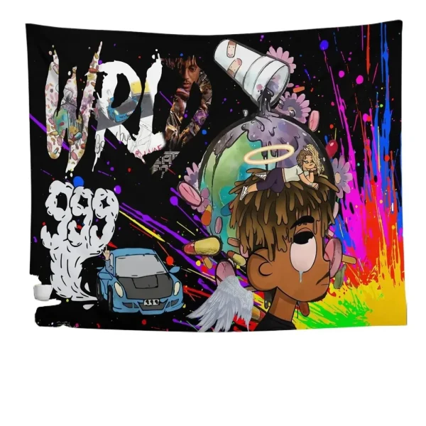 2025 Hot Selling Rapper Tapestry Juice Wrld Singer Tapestry Rapper Poster Wall Hanging Art Decor for Living Room Bedroom Dorm 3