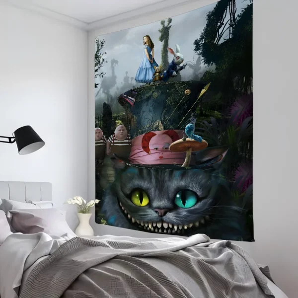 1pc MovieIn Wonderland Alice A-Adventures Tapestry Room Decor Wall Cloth Party Hanging Background Room Decor Baby Room 1