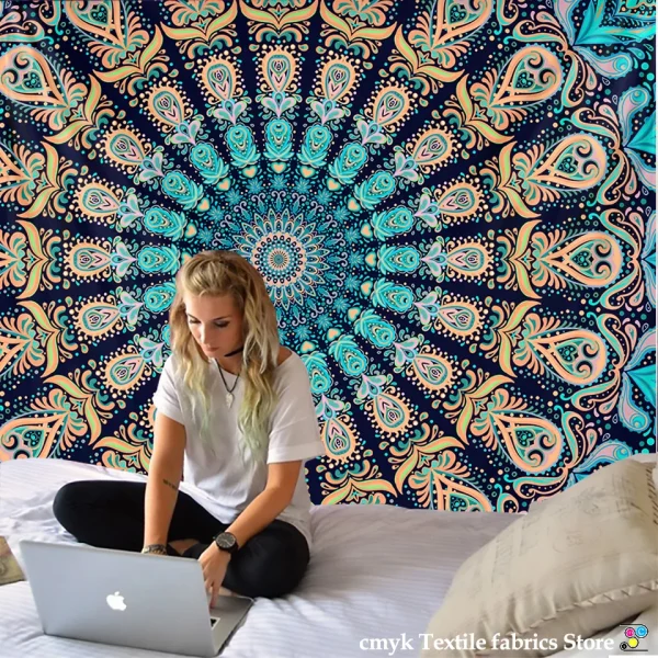 Mandala Tapestry Wall Hanging Boho Decor Wall Cloth Tapestries Psychedelic Hippie Night Moon Tapestry Mandala Wall Carpet 1