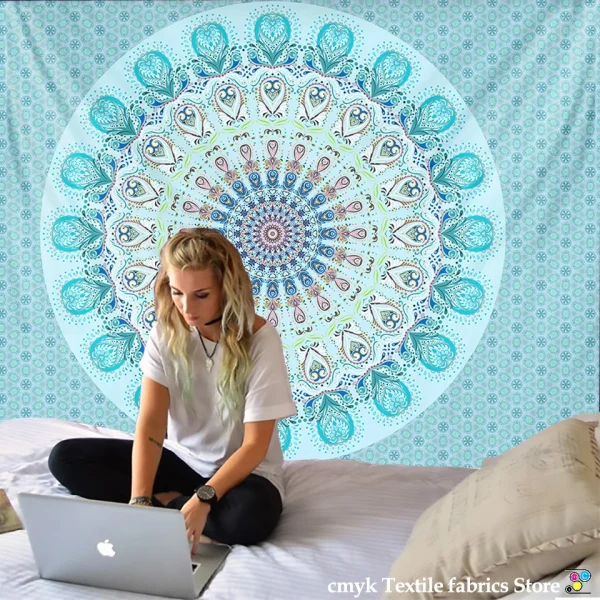 Mandala Tapestry Wall Hanging Boho Decor Wall Cloth Tapestries Psychedelic Hippie Night Moon Tapestry Mandala Wall Carpet 2