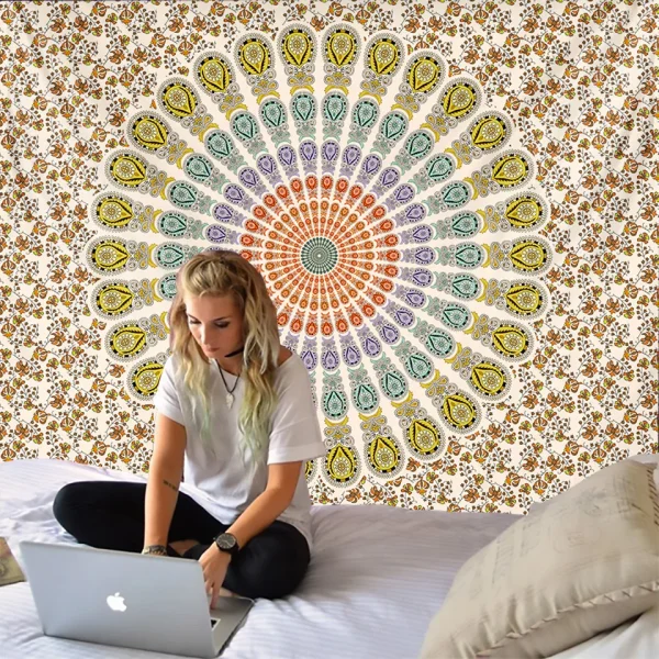 Mandala Tapestry Wall Hanging Boho Decor Wall Cloth Tapestries Psychedelic Hippie Night Moon Tapestry Mandala Wall Carpet 5