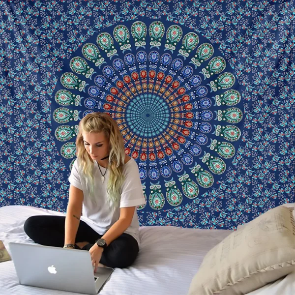 Mandala Tapestry Wall Hanging Boho Decor Wall Cloth Tapestries Psychedelic Hippie Night Moon Tapestry Mandala Wall Carpet 6