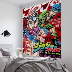 Anime JoJo Bizarre Adventure Tapestry Room Decor Wall Cloth Party Hanging Background Room Decor Baby Room 1
