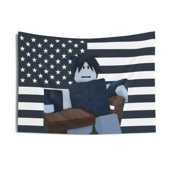Two Time R-Roblox Design Patriotic American Flag Wall Tapestry Indoor Home Decor Gift Idea Dorm Room Tapestry forsaken 2