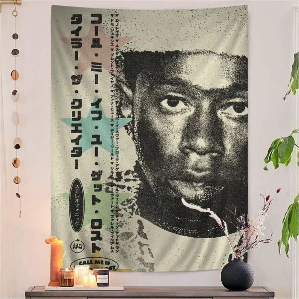 Rapper T-TylerS The Creator Colorful Tapestry Wall Hanging Hanging Tarot Hippie Wall Rugs Dorm Wall Art Decor 1