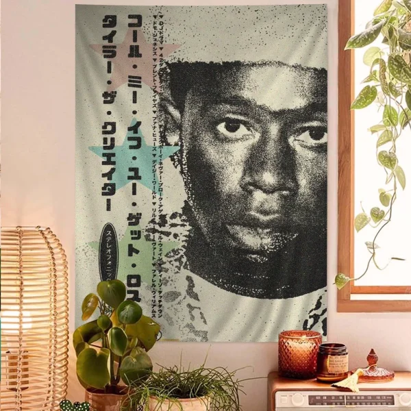 Rapper T-TylerS The Creator Colorful Tapestry Wall Hanging Hanging Tarot Hippie Wall Rugs Dorm Wall Art Decor 2