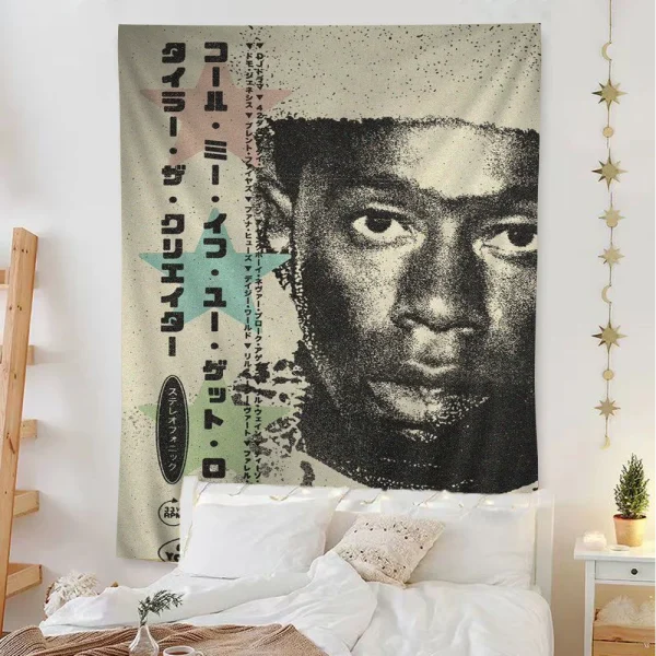 Rapper T-TylerS The Creator Colorful Tapestry Wall Hanging Hanging Tarot Hippie Wall Rugs Dorm Wall Art Decor 3