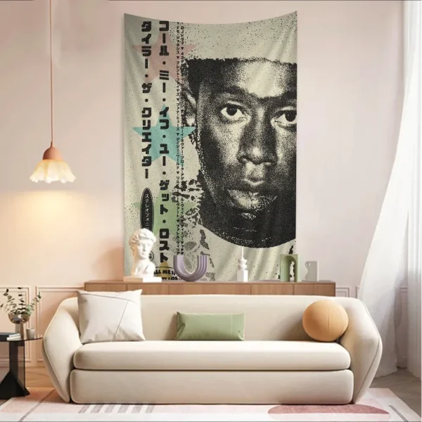 Rapper T-TylerS The Creator Colorful Tapestry Wall Hanging Hanging Tarot Hippie Wall Rugs Dorm Wall Art Decor 4