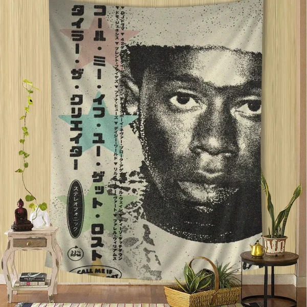 Rapper T-TylerS The Creator Colorful Tapestry Wall Hanging Hanging Tarot Hippie Wall Rugs Dorm Wall Art Decor 5