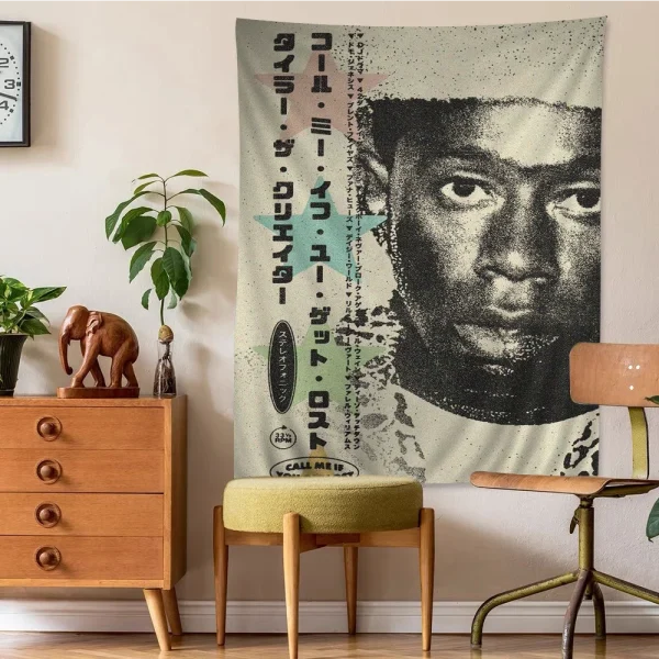 Rapper T-TylerS The Creator Colorful Tapestry Wall Hanging Hanging Tarot Hippie Wall Rugs Dorm Wall Art Decor 6