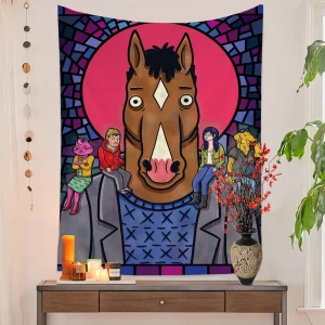 1PC Anime B-BoJack H-Horsemans Tapestry Printed Large Wall Tapestry Art Science Fiction Room Home Decor Decor Blanket 1