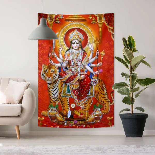 3x5ft Smiler Maa Kali Poster Goddess Maa Kali Killing Lord Shiva Backdrop Maa Kali Tapestry Background Bohemian Aesthetic 2