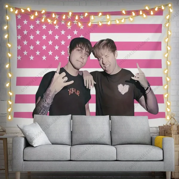 Aesthetic Tapestry Room Decor Sam and Colby American Flags Tapestries Wall Poster Banner Bedroom Art Background Cloth Home Decor 2