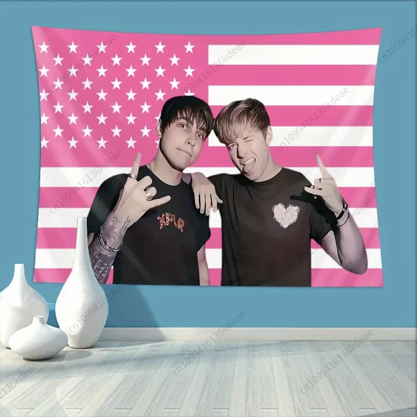 Aesthetic Tapestry Room Decor Sam and Colby American Flags Tapestries Wall Poster Banner Bedroom Art Background Cloth Home Decor 3