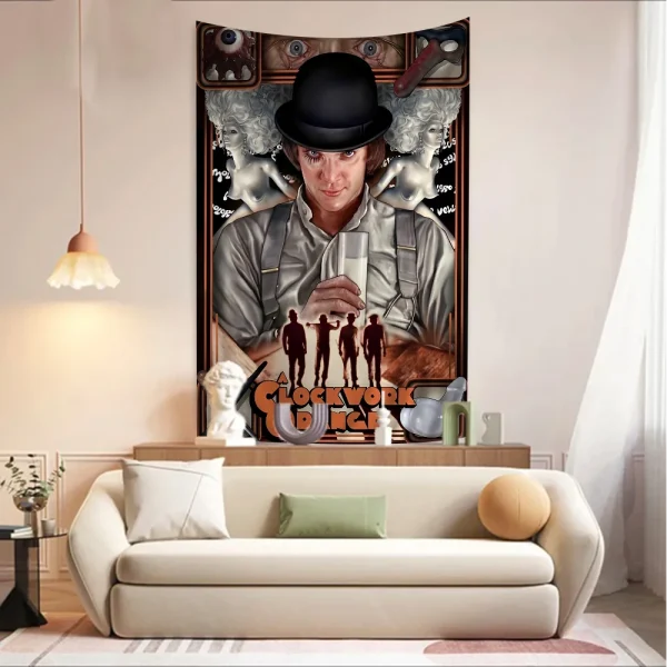 Classic Movie A Clockwork Orange Colorful Tapestry Wall Hanging Bohemian Wall Tapestries Mandala Wall Hanging Sheets 5