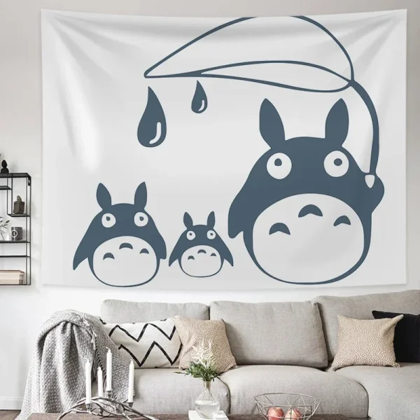 Hayao Miyazaki Totoro Background Cloth Ins Hanging Cloth Anime Hanging Paint Wall Bedhead Tapestry Room Dormitory Wall Cloth 2